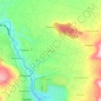 Pachaj topographic map, elevation, terrain