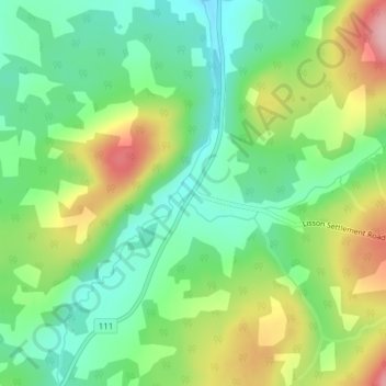 Jeffries Corner topographic map, elevation, terrain