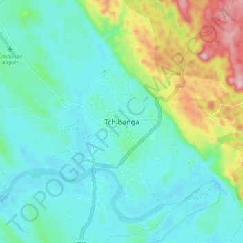 Tchibanga topographic map, elevation, terrain