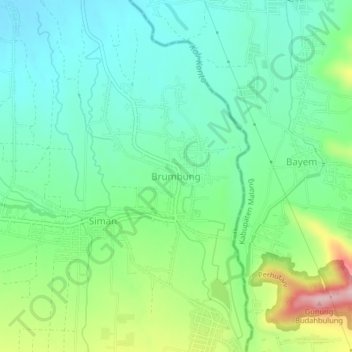 Brumbung topographic map, elevation, terrain