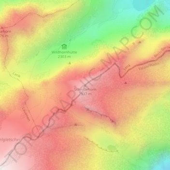 Schnidehorn topographic map, elevation, terrain