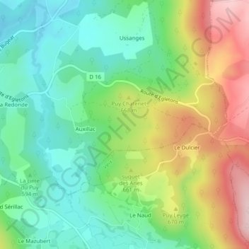 Bonne Fond topographic map, elevation, terrain
