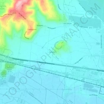 Fornello topographic map, elevation, terrain