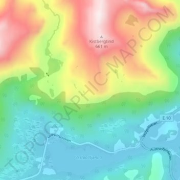 Lofoten topographic map, elevation, terrain