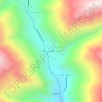 Gengma Brodas topographic map, elevation, terrain