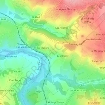 La Boilerie topographic map, elevation, terrain