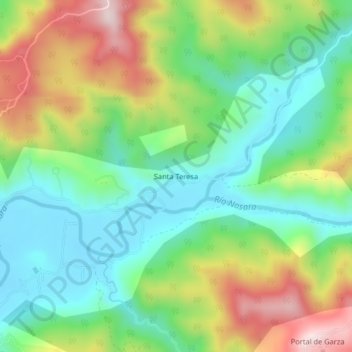 Santa Teresa topographic map, elevation, terrain