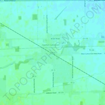 Curtice topographic map, elevation, terrain