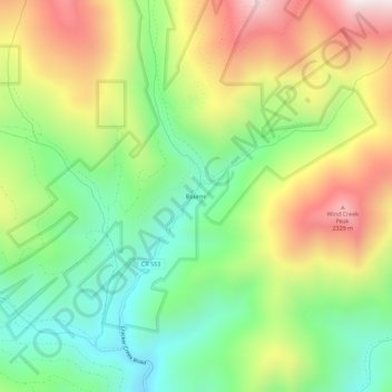 Bourne topographic map, elevation, terrain