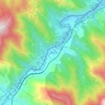 La Quadra topographic map, elevation, terrain