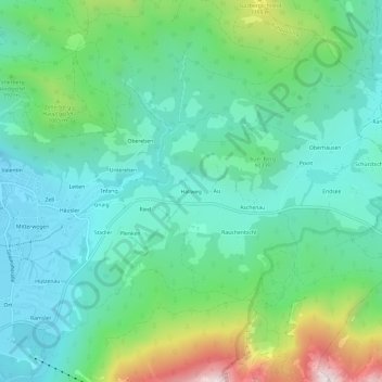 Hallweg topographic map, elevation, terrain
