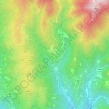 Modine topographic map, elevation, terrain