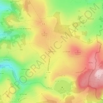Montbrac topographic map, elevation, terrain