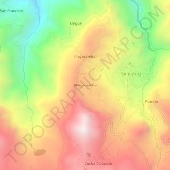 Allagopamba topographic map, elevation, terrain