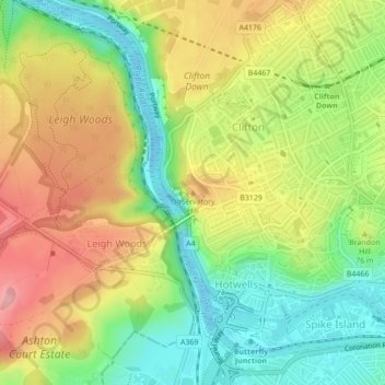 Observatory Hill topographic map, elevation, terrain