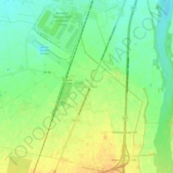 Rivalta Scrivia topographic map, elevation, terrain