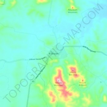 Kilkivan topographic map, elevation, terrain