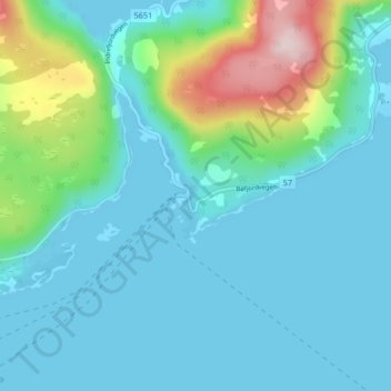Rysjedal topographic map, elevation, terrain