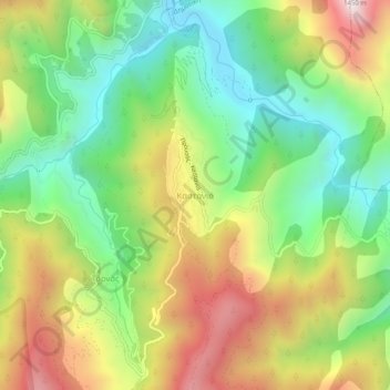 Kastania topographic map, elevation, terrain