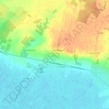 Saint-Cyr-en-Retz topographic map, elevation, terrain