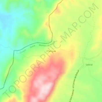 Chengue topographic map, elevation, terrain