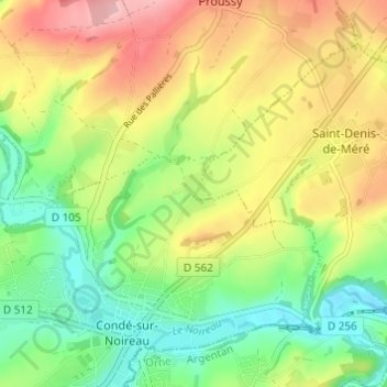 Bouilly topographic map, elevation, terrain