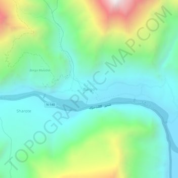 Bargo topographic map, elevation, terrain