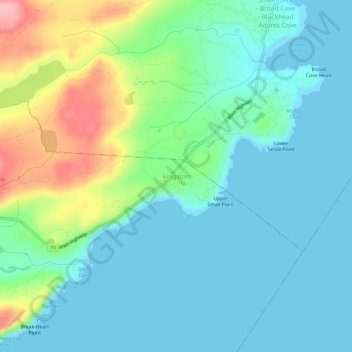 Kingston topographic map, elevation, terrain