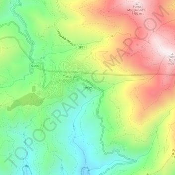 Teliseri topographic map, elevation, terrain