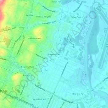 Shawnee Park topographic map, elevation, terrain