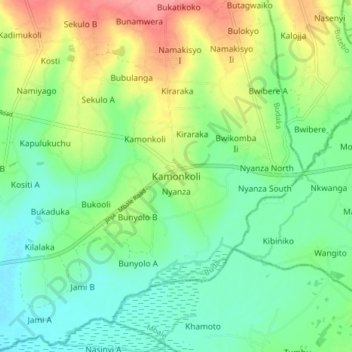 Kamonkoli topographic map, elevation, terrain