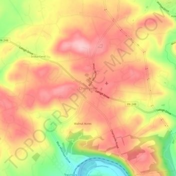 Cherryville topographic map, elevation, terrain