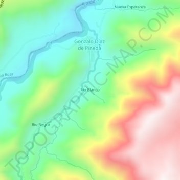 Rio Blanco topographic map, elevation, terrain