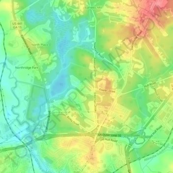 Greenmont topographic map, elevation, terrain