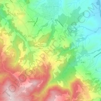 Collemontanino topographic map, elevation, terrain
