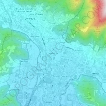 Sant'Andrea topographic map, elevation, terrain
