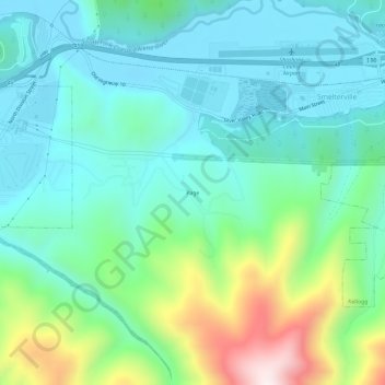 Page topographic map, elevation, terrain