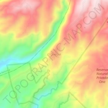 El Quetzal topographic map, elevation, terrain