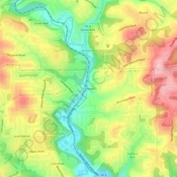 Elfinwild topographic map, elevation, terrain