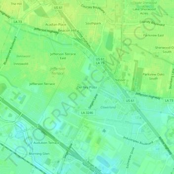 Del Rey Plaza topographic map, elevation, terrain