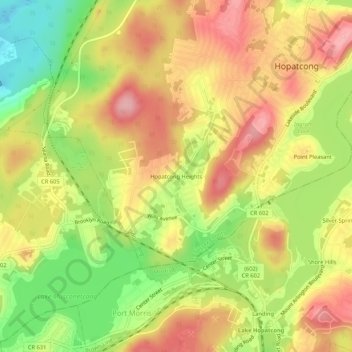 Hopatcong Heights topographic map, elevation, terrain