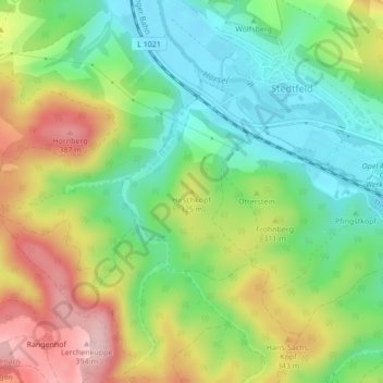 Hirschkopf topographic map, elevation, terrain