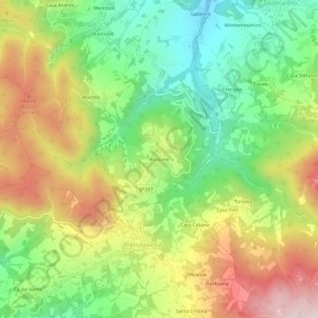 Rossone topographic map, elevation, terrain