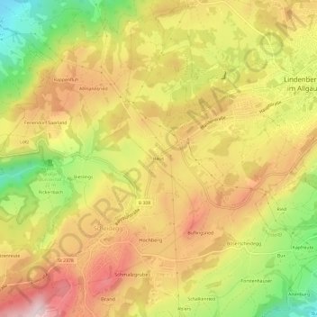 Haus topographic map, elevation, terrain