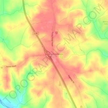 Waldrop Crossroads topographic map, elevation, terrain