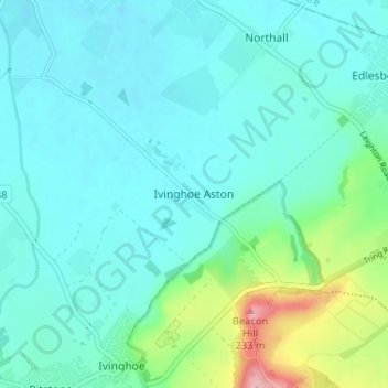 Ivinghoe Aston topographic map, elevation, terrain