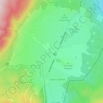 Pian Cansiglio topographic map, elevation, terrain