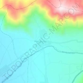 Huanchar topographic map, elevation, terrain