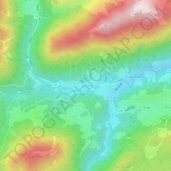 Landl topographic map, elevation, terrain