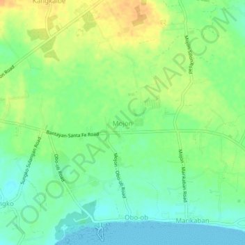 Mojon topographic map, elevation, terrain
